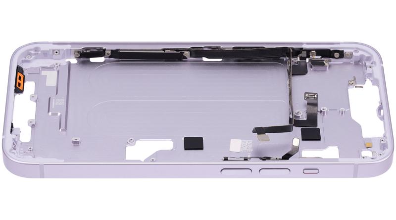 Carcasa intermedia con botones de encendido y volumen para iPhone 14 (version US) (Morado)