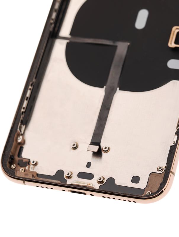 Tapa trasera para iPhone 11 Pro Max con componentes pequeños preinstalados (Usada original Calidad B) (Oro)