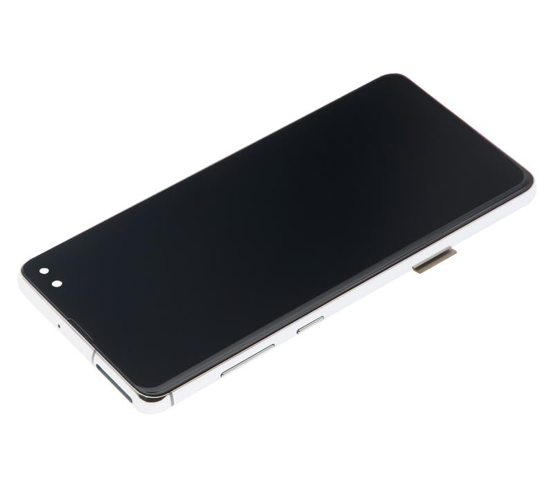 Pantalla LCD con marco para Samsung Galaxy S10 Plus (Sin sensor de huellas) Blanco Prisma