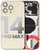 Tapa trasera para iPhone 14 Pro Max con piezas pequenas pre-instaladas (Version EE.UU.) (Usada original calidad A) (Dorado)