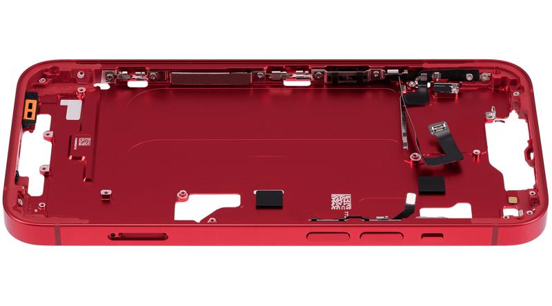 Carcasa intermedia con botones de encendido y volumen para iPhone 14 (Version Internacional) (Rojo)