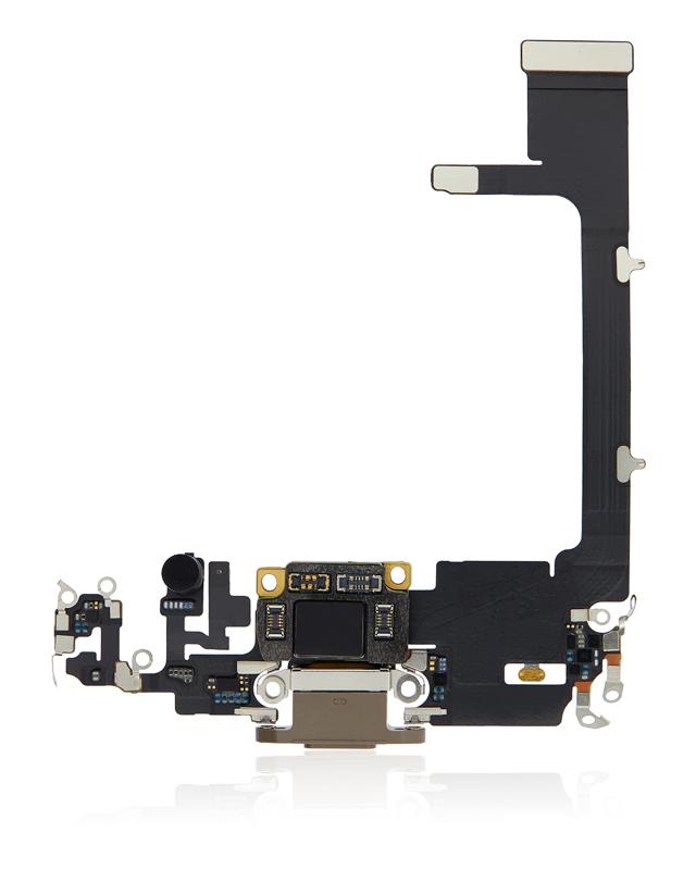 Puerto de carga con placa para iPhone 11 Pro (Oro)