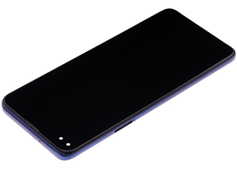 Pantalla LCD con marco para Motorola Moto G 5G Plus / One 5G (XT2075 / 2020) original (Azul Surf)