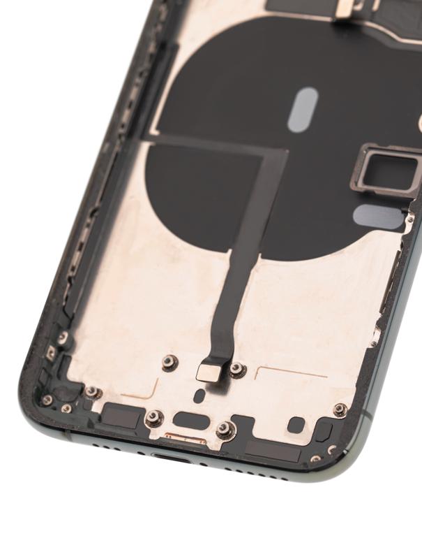 Tapa trasera para iPhone 11 Pro con componentes pequenos pre-instalados (Verde Medianoche Mate)