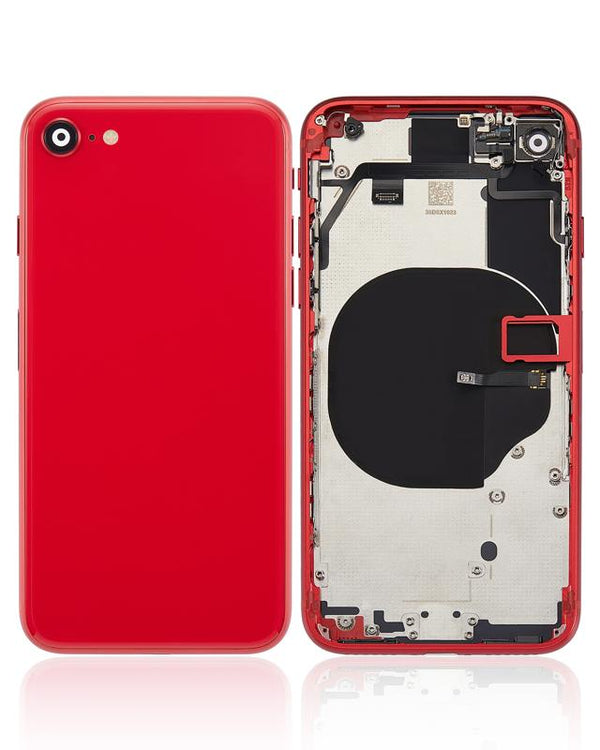 Tapa trasera con componentes pequenos pre-instalados para iPhone SE (2020) Rojo