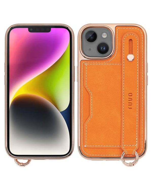 Funda tipo Cartera Ruva Hiba para iPhone 14 Plus Naranja Quemado 1 Paquete