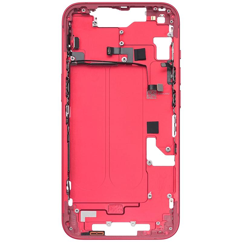 Carcasa intermedia con boton de encendido y volumen para iPhone 14 (Usada, Original, Grado C) (Rojo)