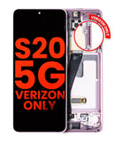 Pantalla OLED con marco para Samsung Galaxy S20 5G (solo marco Verizon 5G UW) rosa nube