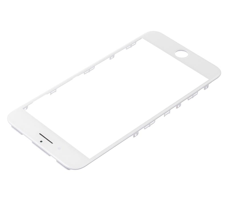 Vidrio frontal con marco y OCA pre-instalado para iPhone 7 Plus (Blanco) (2 Pack)