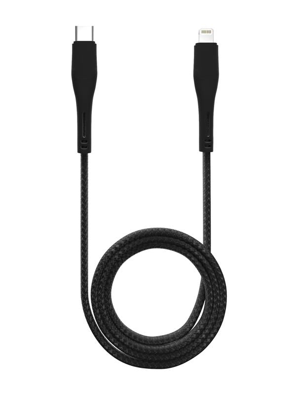 Cable Lightning a USB Tipo C de 3 ft AmpSentrix Matrix negro