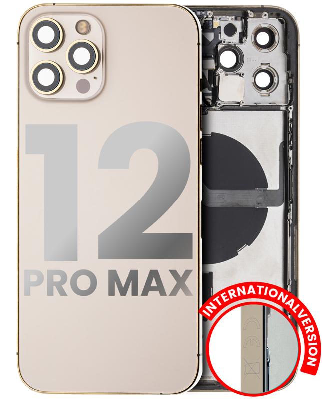 Carcasa trasera para iPhone 12 Pro Max con componentes pequenos preinstalados (Version Internacional) (Usado OEM: Grado C) (Dorado)