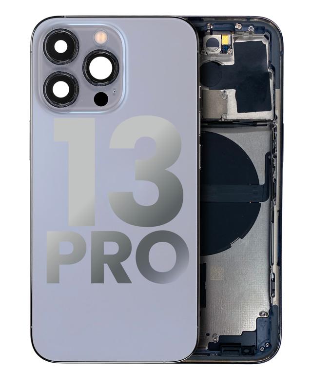 Tapa trasera para iPhone 13 Pro con componentes pequeños pre-instalados (Versión Internacional) (Usado, Original, Grado C) (Sierra Blue)