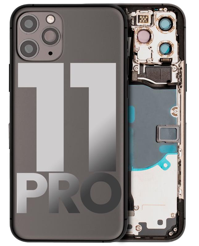 Tapa trasera para iPhone 11 Pro con componentes pequeños pre-instalados (Gris Espacial Mate)