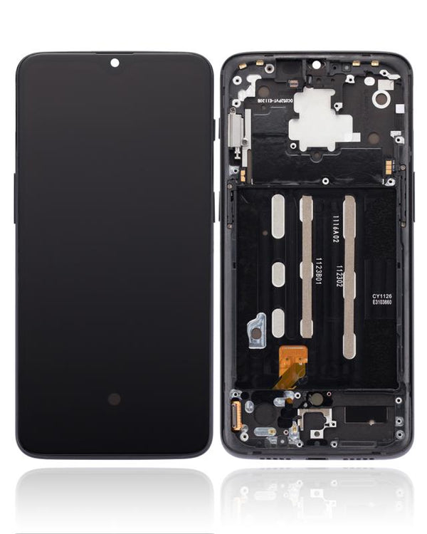 Pantalla OLED con marco para OnePlus 6T (Mirror Black)