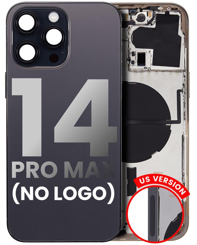 Tapa trasera para iPhone 14 Pro Max (Version EE.UU) Sin logo (Negro Espacial)