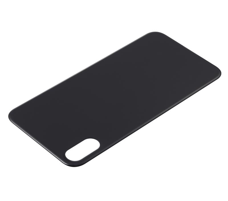 Tapa trasera para iPhone XS gris espacial con adhesivo 3M y orificio grande para la camara