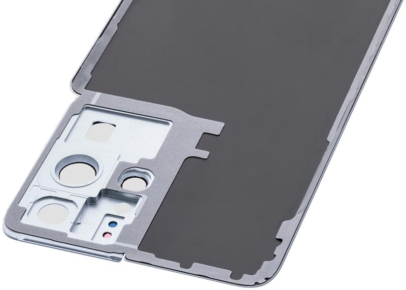 Tapa trasera con lente de camara para Samsung Galaxy S21 Ultra (Original) (Plata fantasma)