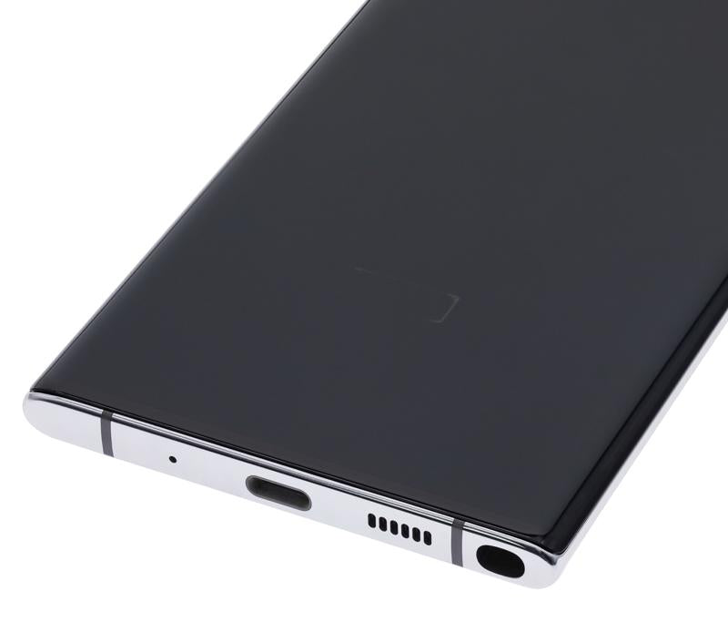 Pantalla OLED para Samsung Galaxy Note 10 Plus / 5G con marco (original) (Blanco Aura)