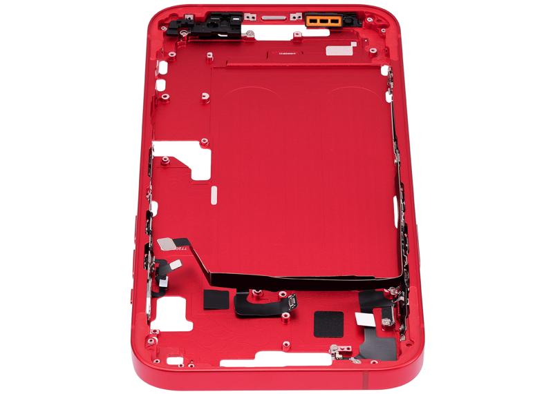 Carcasa media con botones de encendido y volumen para iPhone 14 Plus (version US) (Rojo)