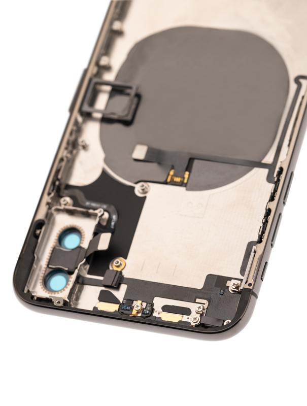 Tapa trasera para iPhone X con componentes pequeños pre-instalados (Gris Espacial)