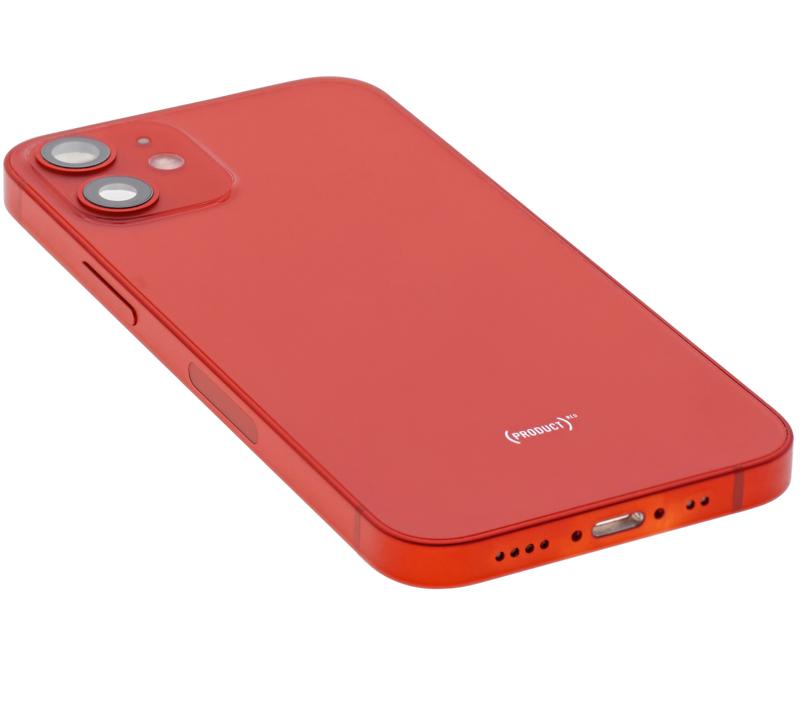 Tapa trasera para iPhone 12 Mini con componentes pequenos pre-instalados (Version US) (Usada OEM Grado C) (Rojo)