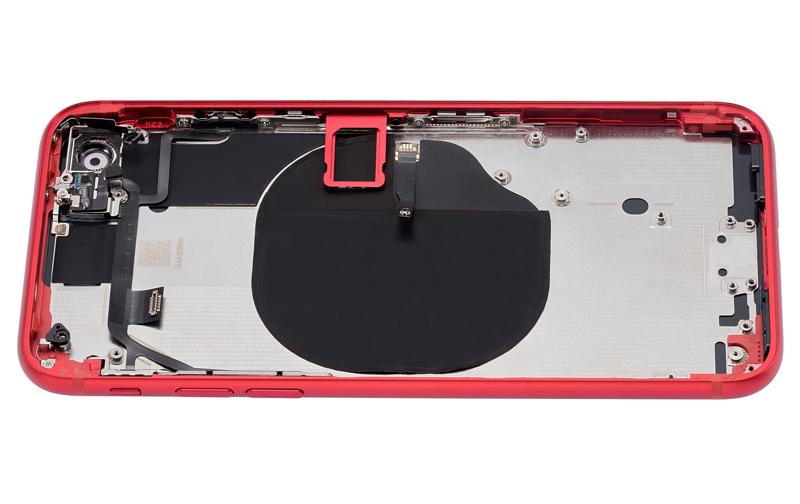 Tapa trasera con componentes pequenos pre-instalados para iPhone SE (2020) Rojo