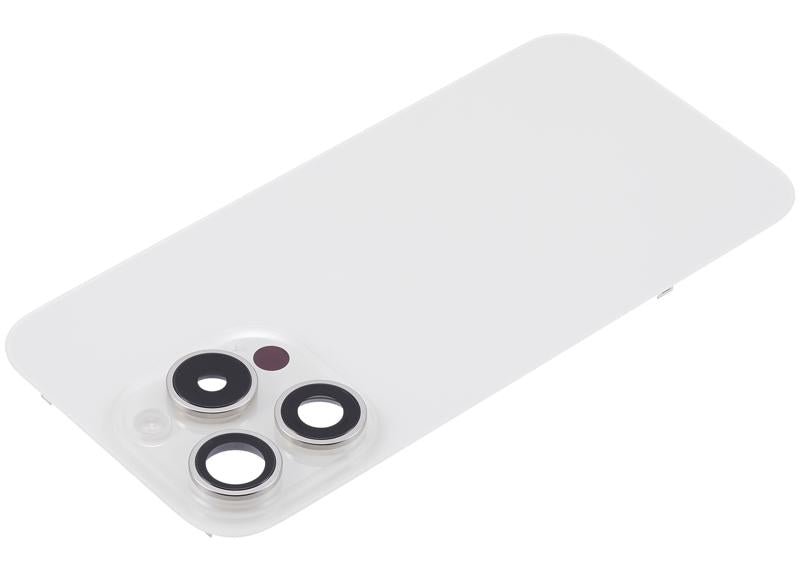 Tapa trasera con placa, NFC, iman MagSafe y flex de linterna para iPhone 15 Pro (Blanco Titanio)