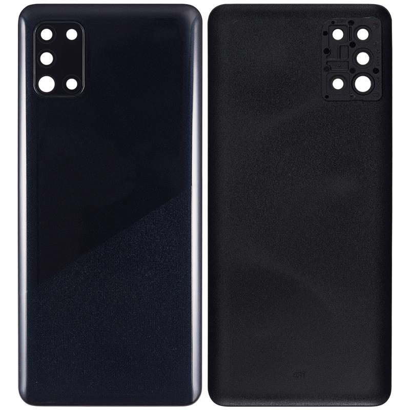 Tapa trasera con lente de camara para Samsung Galaxy A31 (Prism Crush Black)