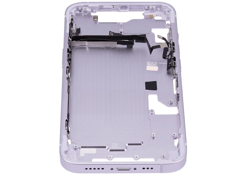 Carcasa intermedia con botones de encendido y volumen para iPhone 14 (version US) (Morado)