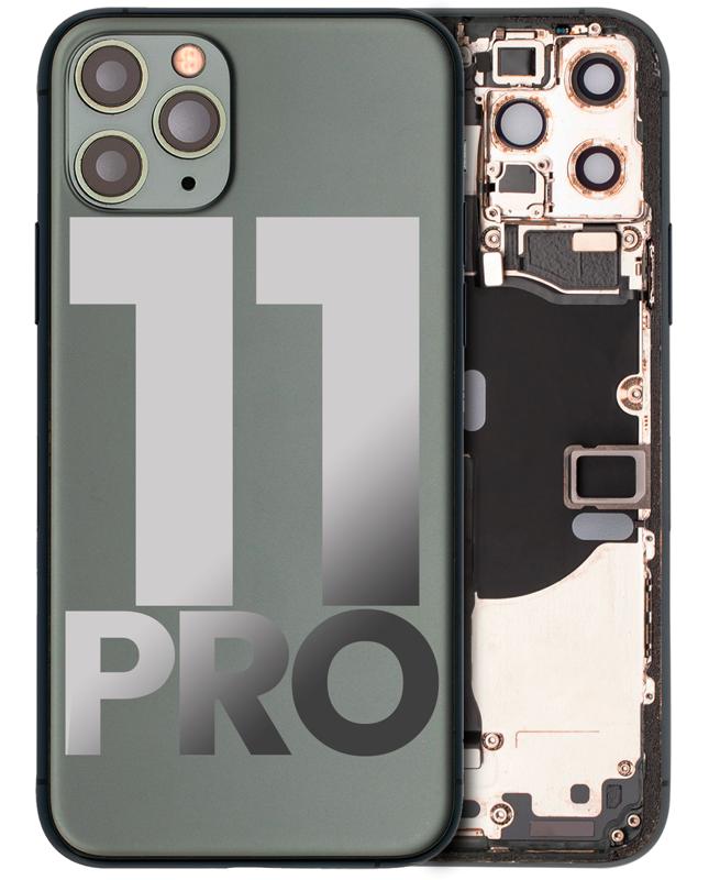 Tapa trasera con componentes pequeños pre-instalados para iPhone 11 Pro (Verde Medianoche)