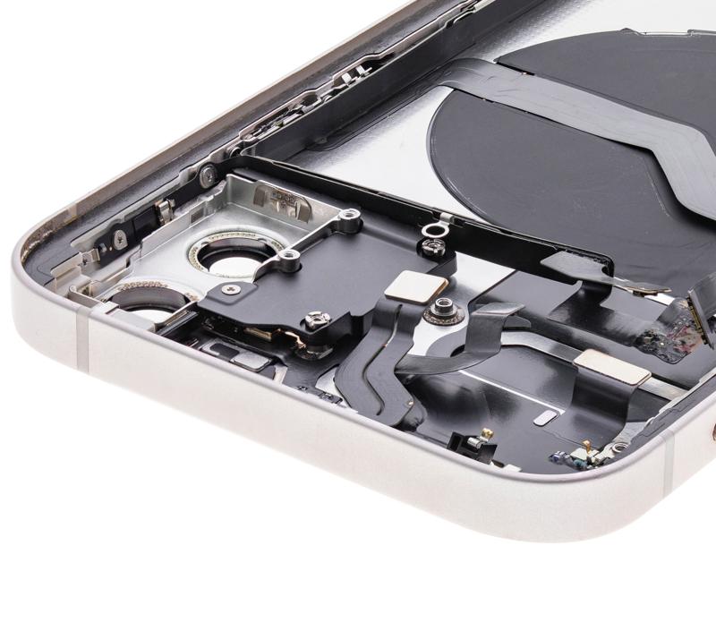 Tapa trasera con componentes pequeños preinstalados para iPhone 12 (Versión US) (Original Usado: Grado B) (Blanco)