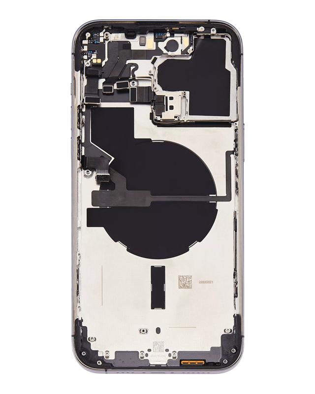 Tapa trasera con componentes pequeños preinstalados para iPhone 14 Pro Max (Versión EE.UU) Usada Original Grado C (Púrpura profundo)