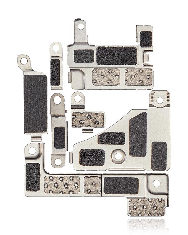 Soporte metalico pequeno para iPhone 15 en placa base